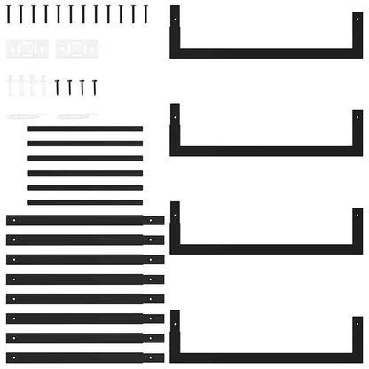 vidaXL Firewood Rack Matt Black 50x28x94 cm Steel