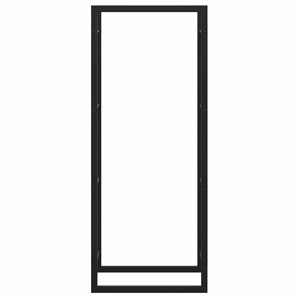 vidaXL Firewood Rack Matt Black 50x28x132 cm Steel