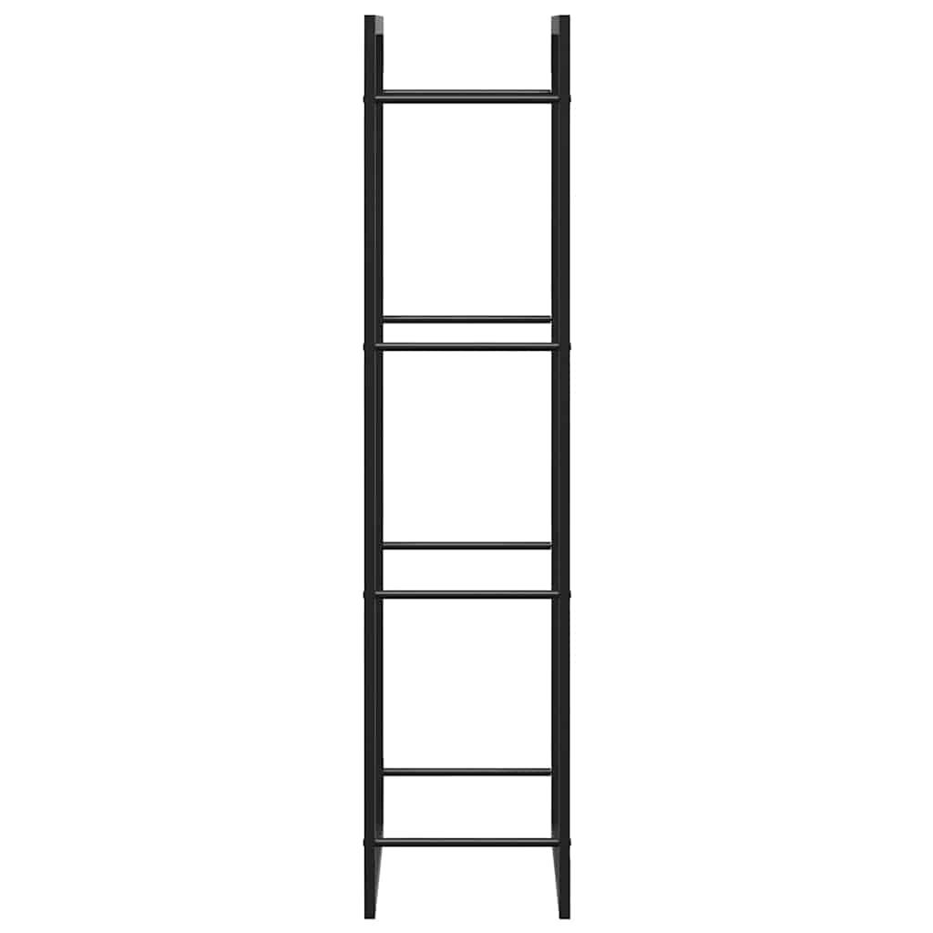 vidaXL Firewood Rack Matt Black 50x28x132 cm Steel