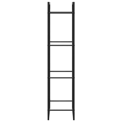 vidaXL Firewood Rack Matt Black 50x28x132 cm Steel