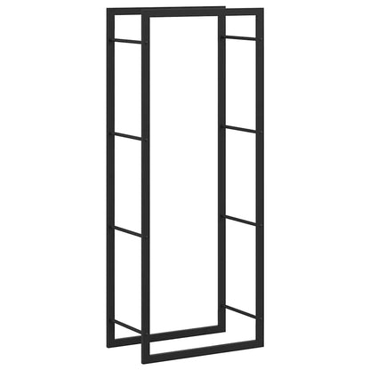 vidaXL Firewood Rack Matt Black 50x28x132 cm Steel