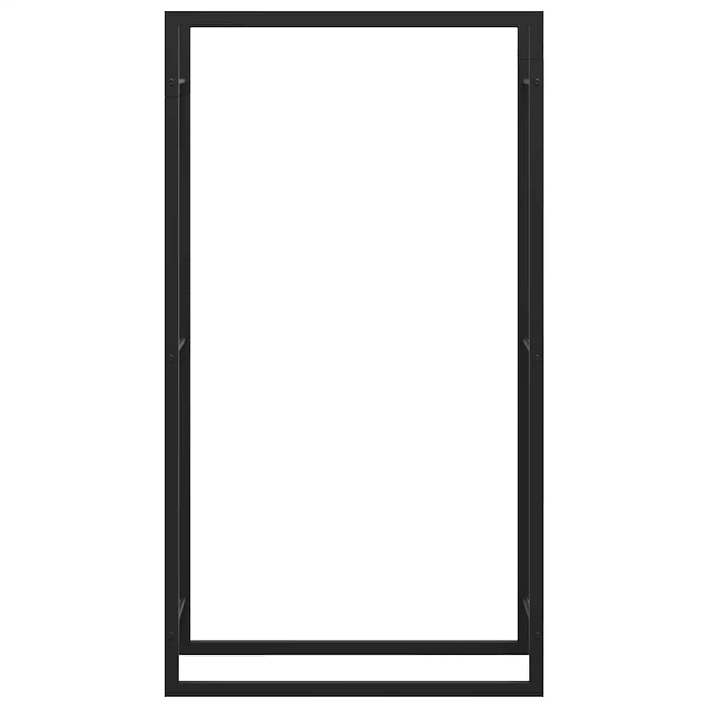 vidaXL Firewood Rack Matt Black 80x28x154 cm Steel