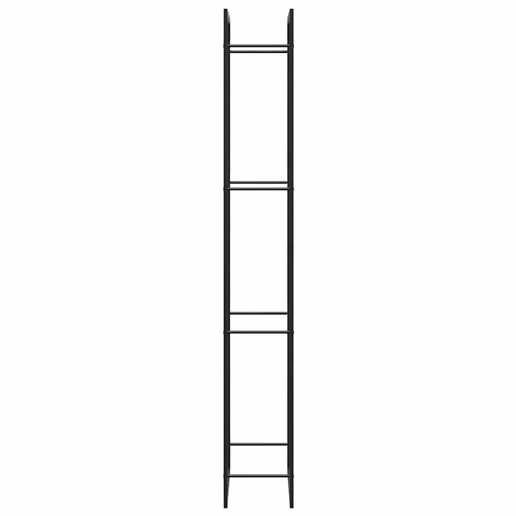 vidaXL Firewood Rack Matt Black 80x28x222 cm Steel