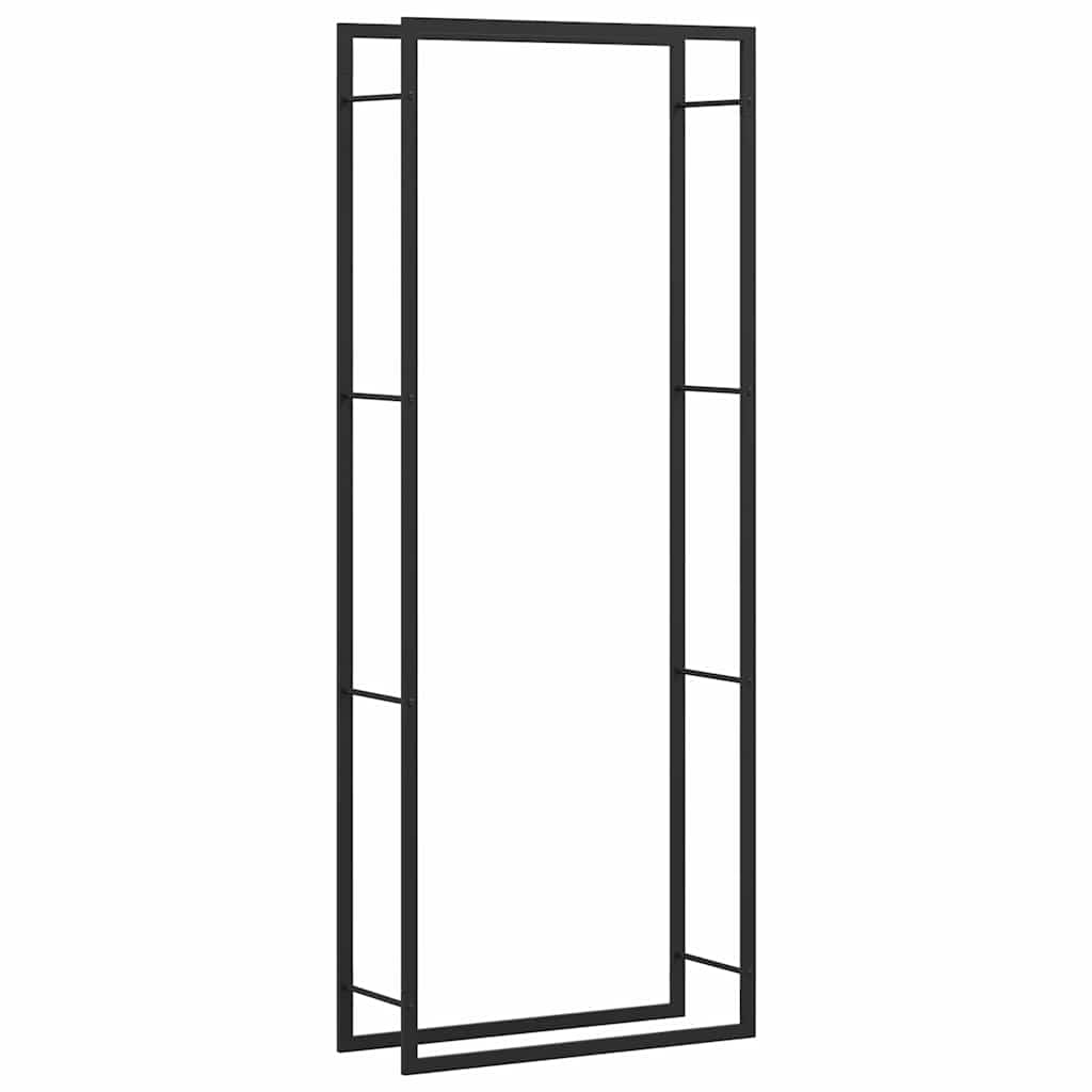 vidaXL Firewood Rack Matt Black 80x28x222 cm Steel