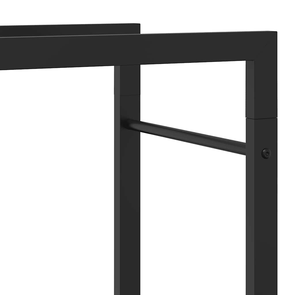 vidaXL Firewood Rack Matt Black 80x28x222 cm Steel