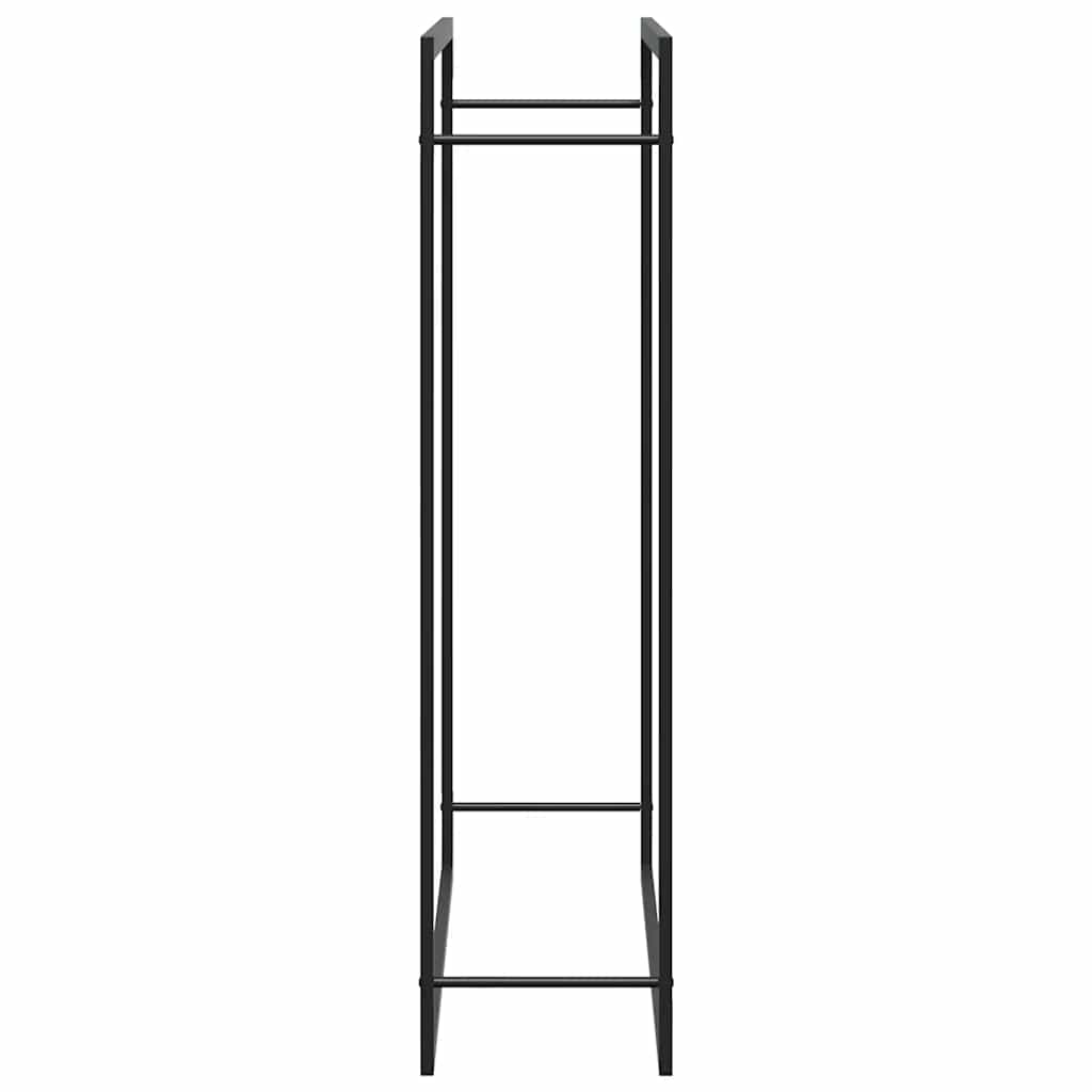vidaXL Firewood Rack Matt Black 110x28x116 cm Steel