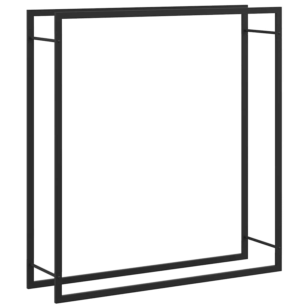 vidaXL Firewood Rack Matt Black 110x28x116 cm Steel
