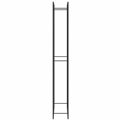 vidaXL Firewood Rack Matt Black 110x28x214 cm Steel