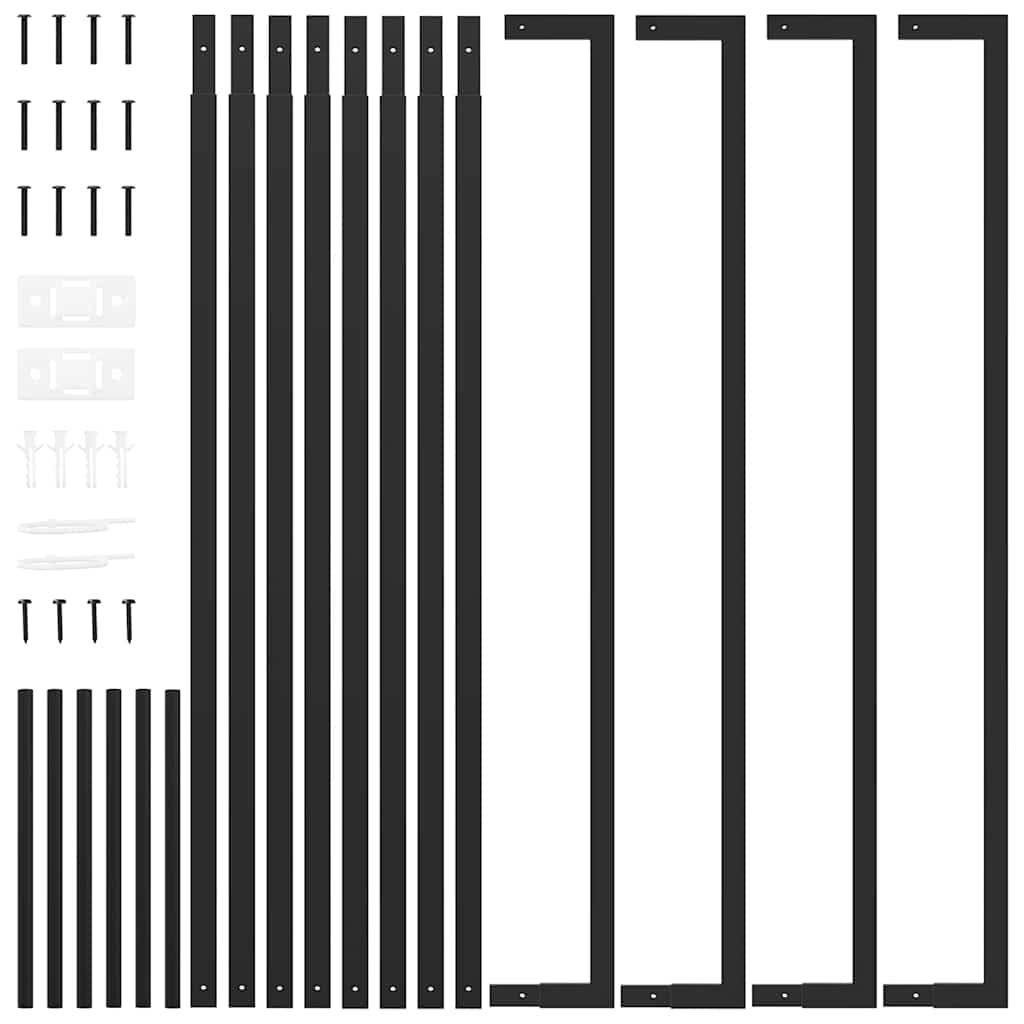 vidaXL Firewood Rack Matt Black 110x28x214 cm Steel