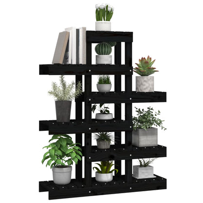 vidaXL Plant Stand Black 85x25x109.5 cm Solid Wood Pine