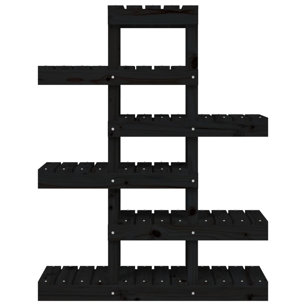 vidaXL Plant Stand Black 85x25x109.5 cm Solid Wood Pine