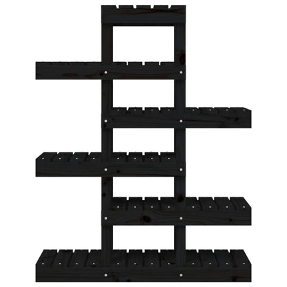vidaXL Plant Stand Black 85x25x109.5 cm Solid Wood Pine