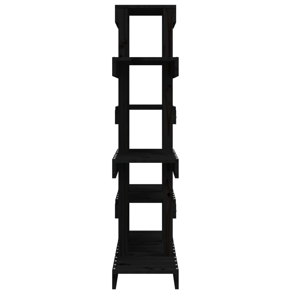 vidaXL Plant Stand Black 85x25x109.5 cm Solid Wood Pine