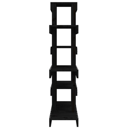 vidaXL Plant Stand Black 85x25x109.5 cm Solid Wood Pine