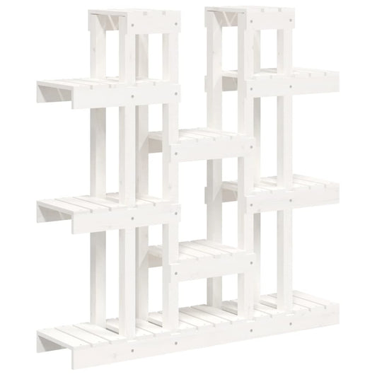 vidaXL Plant Stand White 104.5x25x109.5 cm Solid Wood Pine