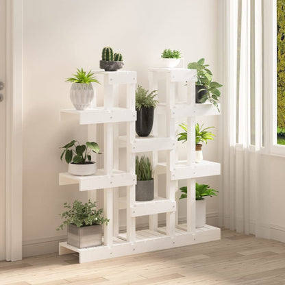 vidaXL Plant Stand White 104.5x25x109.5 cm Solid Wood Pine