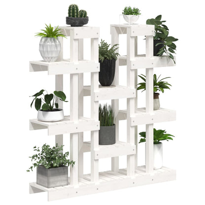 vidaXL Plant Stand White 104.5x25x109.5 cm Solid Wood Pine