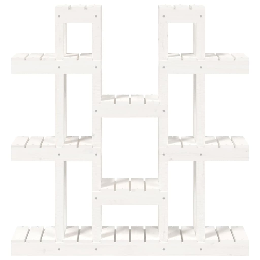 vidaXL Plant Stand White 104.5x25x109.5 cm Solid Wood Pine