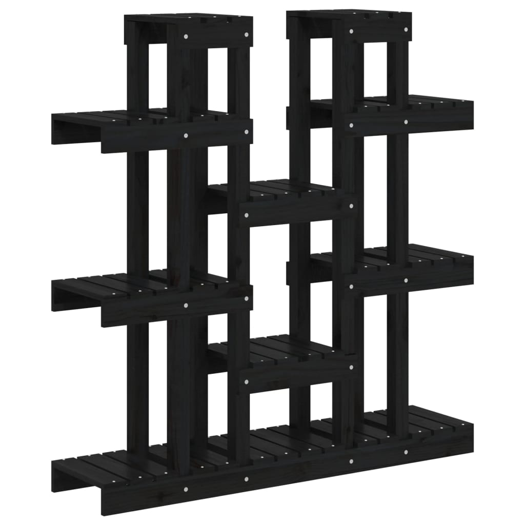 822096 vidaXL Plant Stand Black 104,5x25x109,5 cm Solid Wood Pine