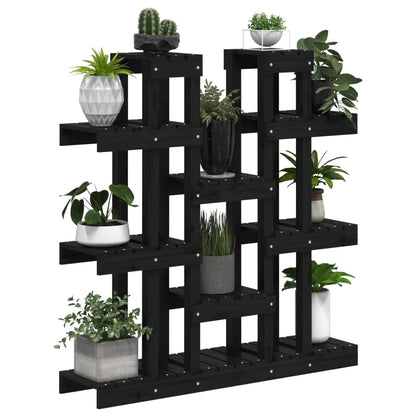 822096 vidaXL Plant Stand Black 104,5x25x109,5 cm Solid Wood Pine