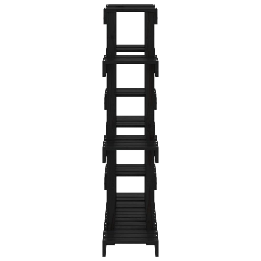 vidaXL Plant Stand Black 104.5x25x109.5 cm Solid Wood Pine