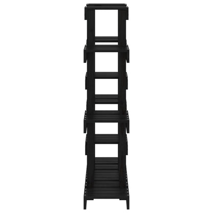 vidaXL Plant Stand Black 104.5x25x109.5 cm Solid Wood Pine