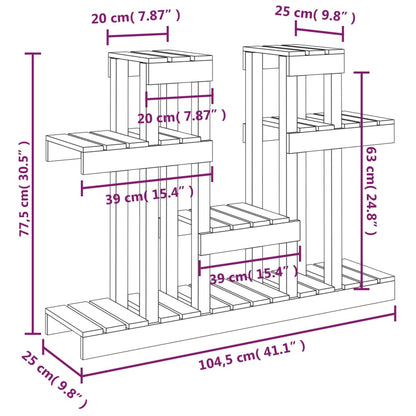 vidaXL Plant Stand 104.5x25x77.5 cm Solid Wood Pine
