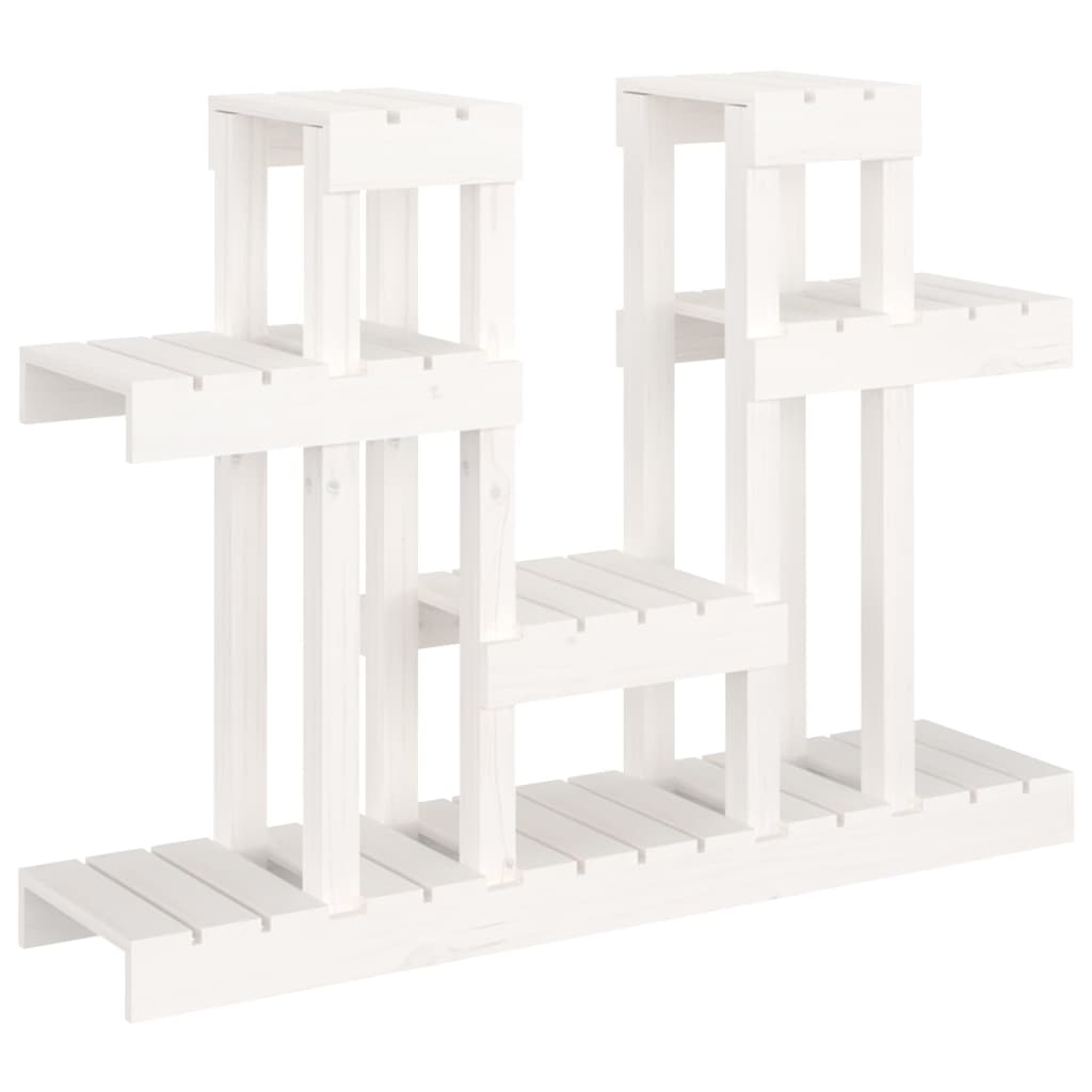 vidaXL Plant Stand White 104.5x25x77.5 cm Solid Wood Pine