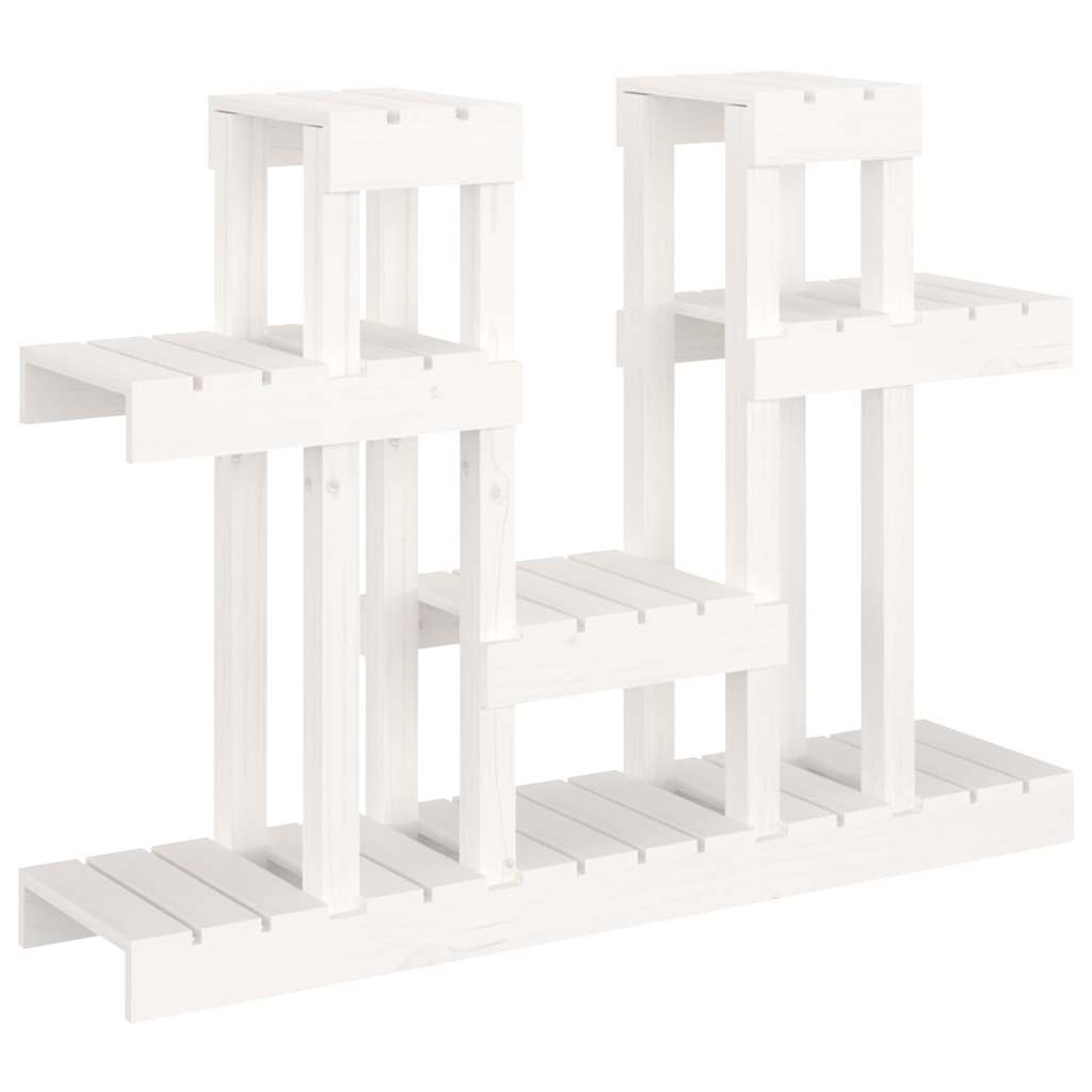 vidaXL Plant Stand White 104,5x25x77,5 cm Solid Wood Pine