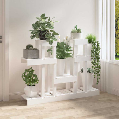 vidaXL Plant Stand White 104,5x25x77,5 cm Solid Wood Pine