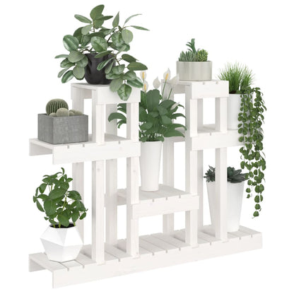 vidaXL Plant Stand White 104.5x25x77.5 cm Solid Wood Pine