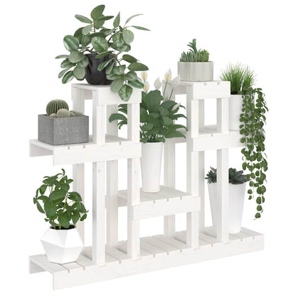 vidaXL Plant Stand White 104,5x25x77,5 cm Solid Wood Pine