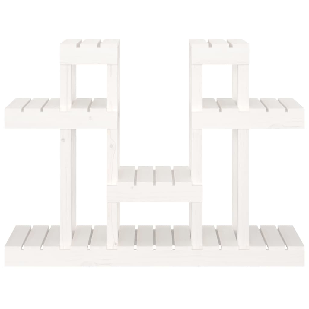 vidaXL Plant Stand White 104.5x25x77.5 cm Solid Wood Pine