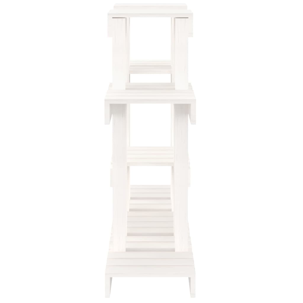 vidaXL Plant Stand White 104.5x25x77.5 cm Solid Wood Pine