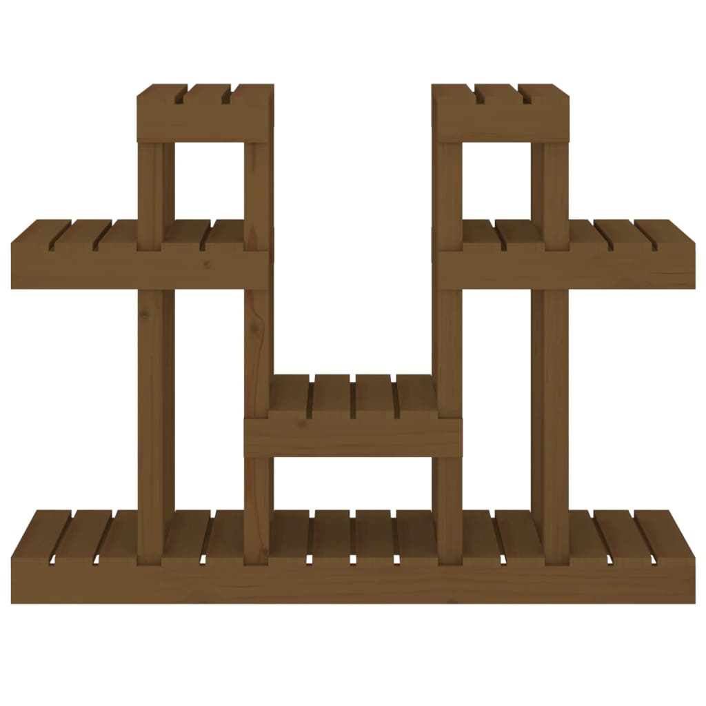 vidaXL Plant Stand Honey Brown 104.5x25x77.5 cm Solid Wood Pine