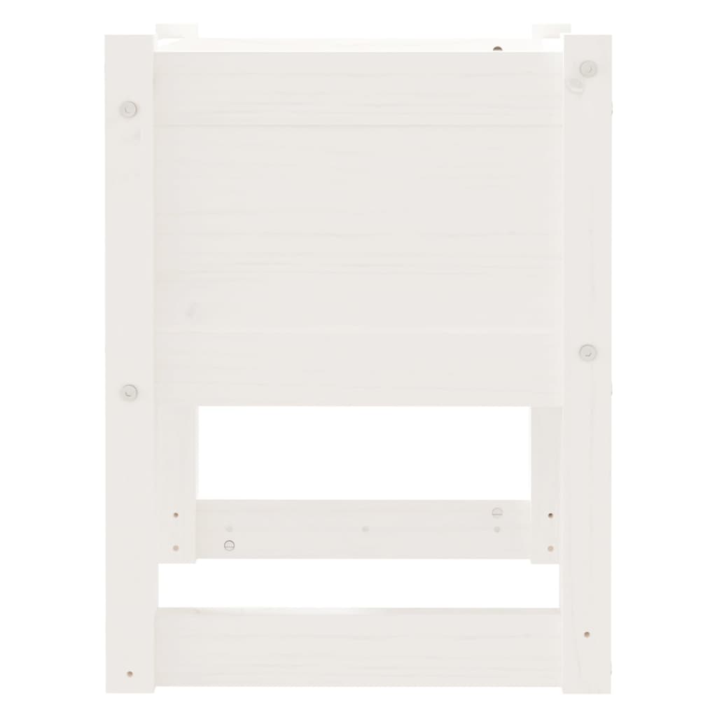 vidaXL Planter White 40x40x52.5 cm Solid Wood Pine