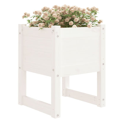 vidaXL Planters 2 pcs White 40x40x52.5 cm Solid Wood Pine