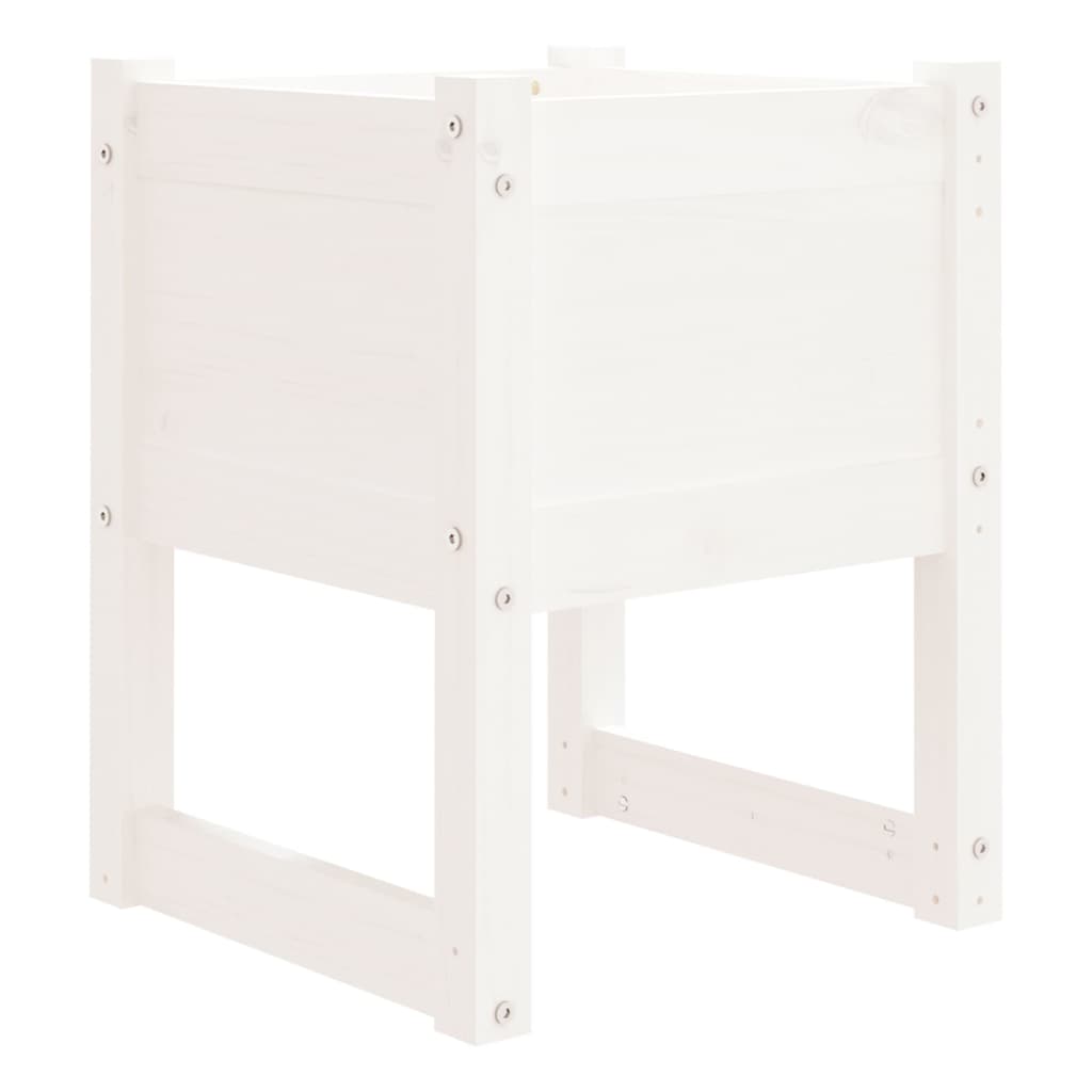 vidaXL Planters 2 pcs White 40x40x52.5 cm Solid Wood Pine