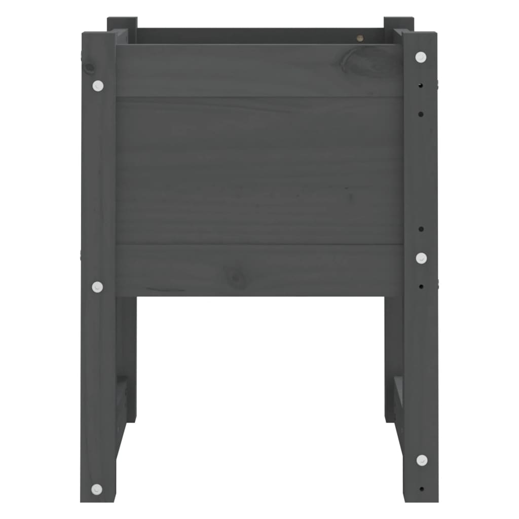 vidaXL Planters 2 pcs Grey 40x40x52.5 cm Solid Wood Pine