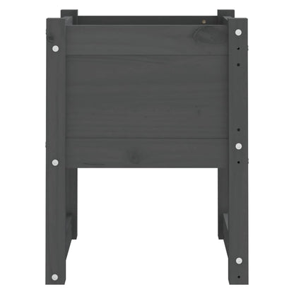 vidaXL Planters 2 pcs Grey 40x40x52.5 cm Solid Wood Pine