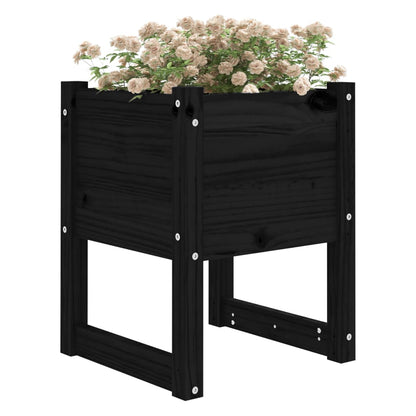 vidaXL Planter Black 40x40x52.5 cm Solid Wood Pine
