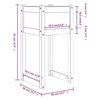 vidaXL Planters 2 pcs 40x40x81 cm Solid Wood Pine