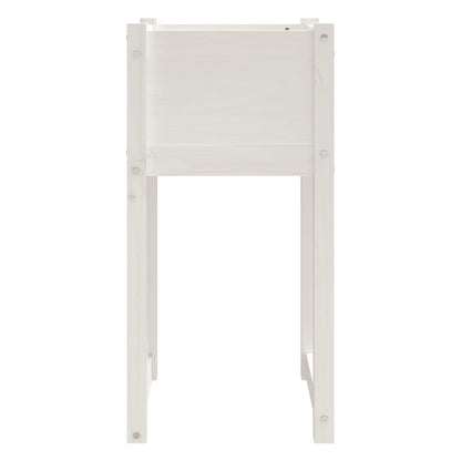 vidaXL Planter White 40x40x81 cm Solid Wood Pine