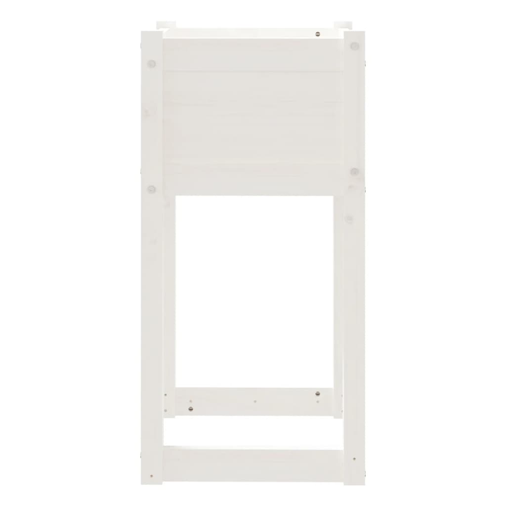 vidaXL Planter White 40x40x81 cm Solid Wood Pine