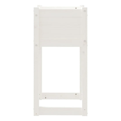 vidaXL Planter White 40x40x81 cm Solid Wood Pine