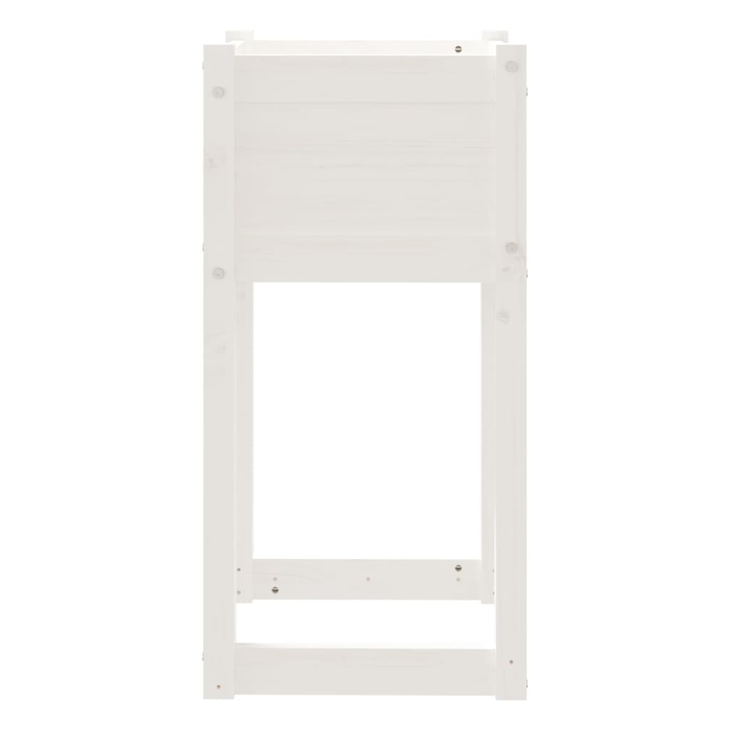 vidaXL Planters 2 pcs White 40x40x81 cm Solid Wood Pine