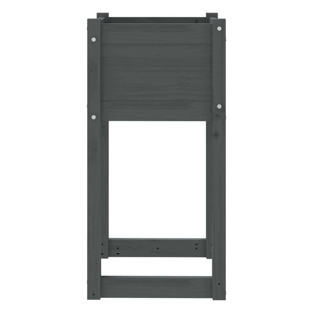 vidaXL Planters 2 pcs Grey 40x40x81 cm Solid Wood Pine