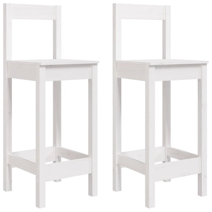 vidaXL Bar Chair | Set of 2 | White | Solid pine wood | Large | Durable