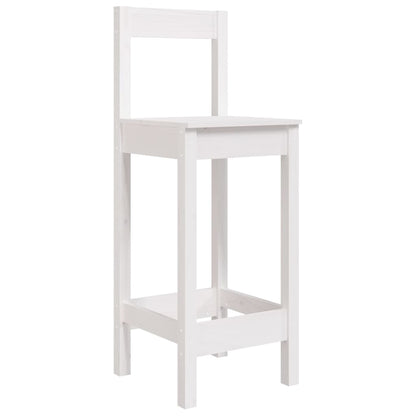 vidaXL Bar Chair | Set of 2 | White | Solid pine wood | Large | Durable