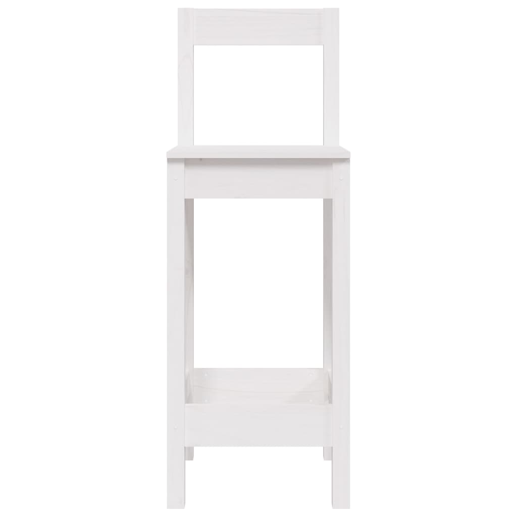 vidaXL Bar Chair | Set of 2 | White | Solid pine wood | Large | Durable